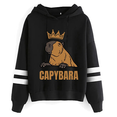Kawaii Cartoon Capybara Pusad Naiste/meeste Harajuku Mood Graafilised Tänavarõivad Unisex talvised soojad dressipluusid Kapuutsiga Naiste/meeste
