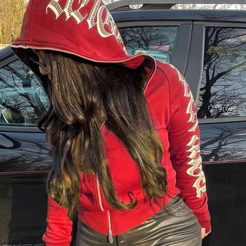 Ευρώπη και Ηνωμένες Πολιτείες Μόδα Γυναικεία Φθινοπωρινή Νέο Μονόχρωμο Μονόγραμμα Kepeng Hoodie Μακρυμάνικο πουλόβερ