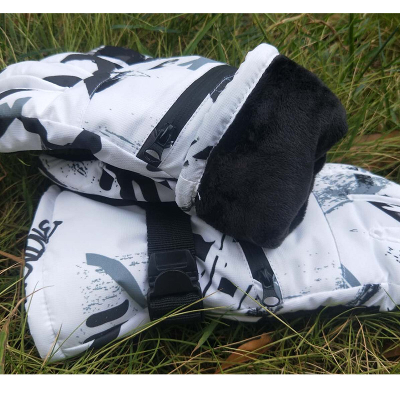 Ziemas snovborda slēpošanas cimdi PU ādas neslīdošs skārienekrāns ūdensizturīgs motociklu riteņbraukšanas flīss silti sniega cimdi unisex