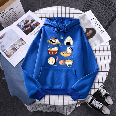 Σούσι Cat`s Day Harajuku με εμπριμέ κουκούλα Γυναικεία Μόδα Φαρδιά Ρούχα Φούτερ φλις φθινοπώρου Casual Γυναικεία ρούχα με λαιμόκοψη