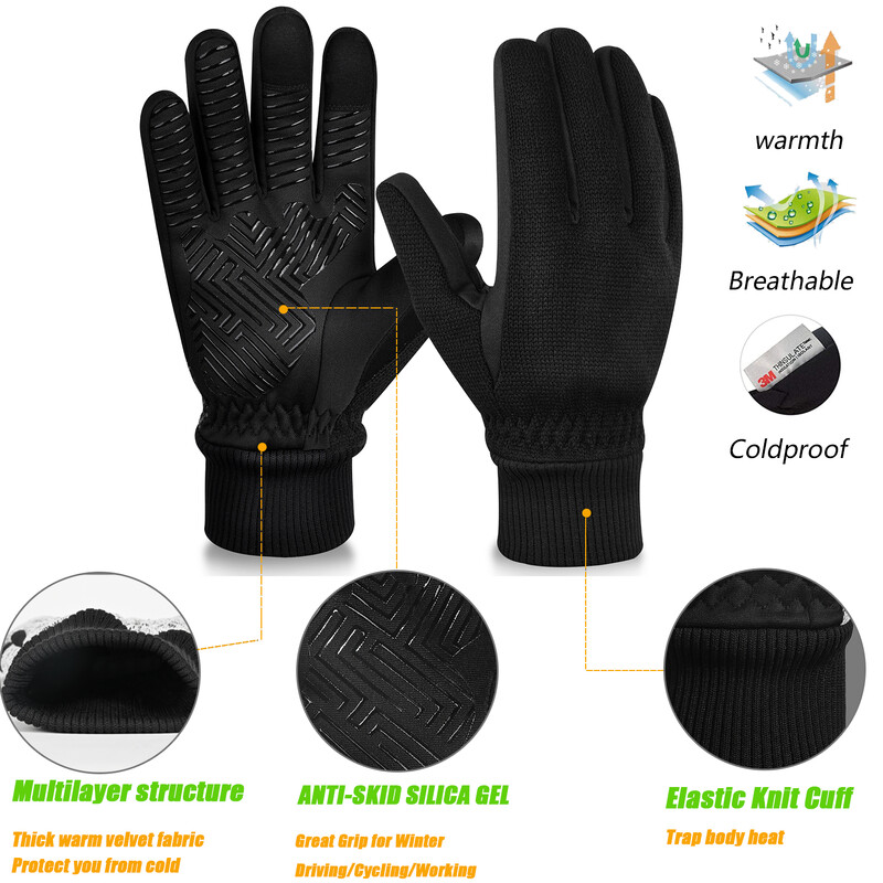 MOREOK -10℃ Χειμερινά γάντια 3M Thinsulate Warm Thermal Gloves Οθόνη αφής Γάντια ποδηλάτου Αντιολισθητικά Γάντια ποδηλασίας Ανδρικά Γυναικεία
