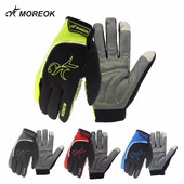MOREOK Winter Gloves Sponge Pads Γάντια ποδηλάτου ευαίσθητη οθόνη αφής Γάντια ποδηλάτου φθινοπώρου ανακλαστικά γάντια ποδηλασίας για άνδρες γυναίκες