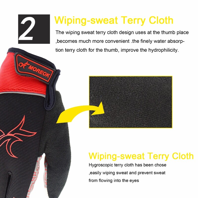 MOREOK Winter Gloves Sponge Pads Γάντια ποδηλάτου ευαίσθητη οθόνη αφής Γάντια ποδηλάτου φθινοπώρου ανακλαστικά γάντια ποδηλασίας για άνδρες γυναίκες