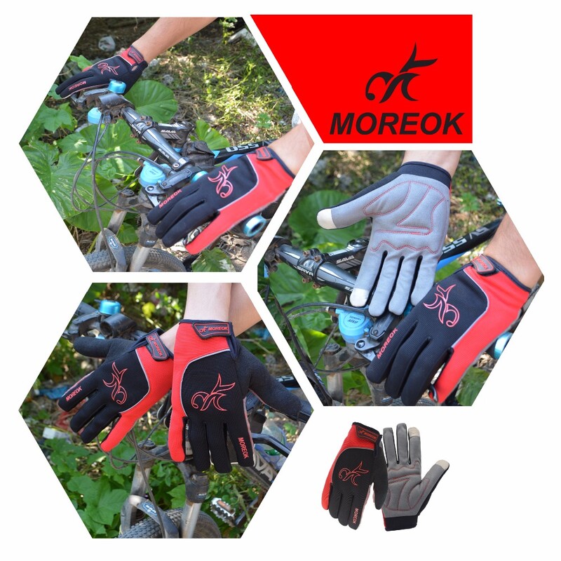 MOREOK Winter Gloves Sponge Pads Γάντια ποδηλάτου ευαίσθητη οθόνη αφής Γάντια ποδηλάτου φθινοπώρου ανακλαστικά γάντια ποδηλασίας για άνδρες γυναίκες