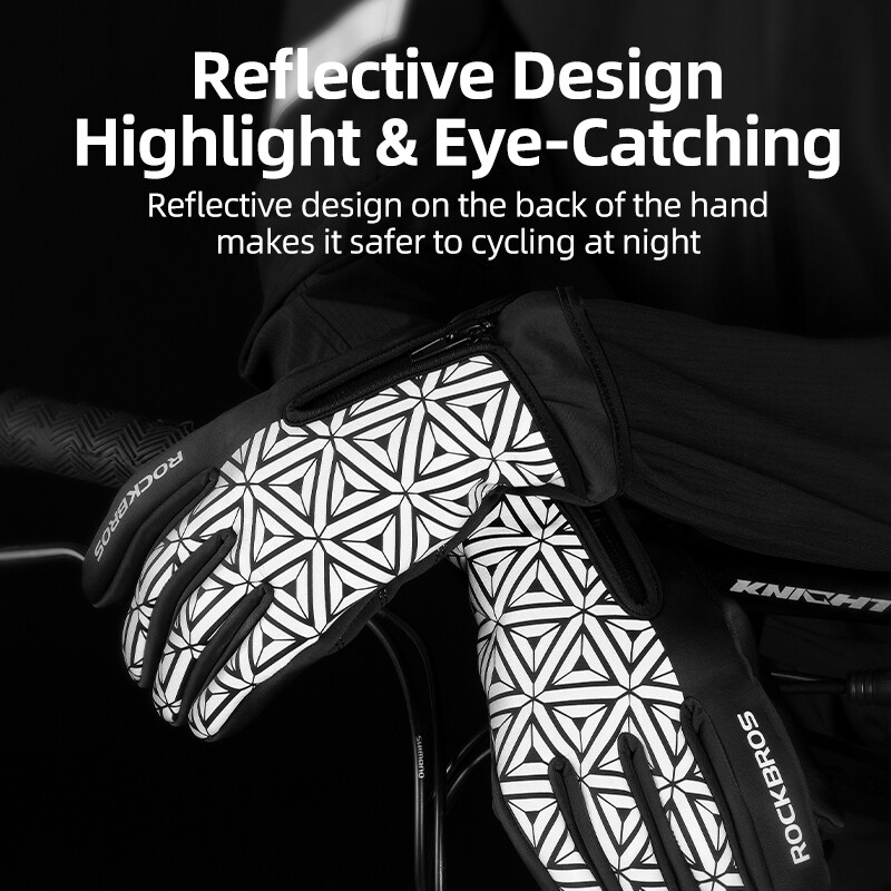 ROCKBROS Γάντια χειμερινού ποδηλάτου Οθόνη αφής Θερμικό Fleece Γάντια για σκι αναρρίχησης Ανδρικά Γυναικεία Αντιανεμικά Γάντια Ζεστής Ποδηλασίας