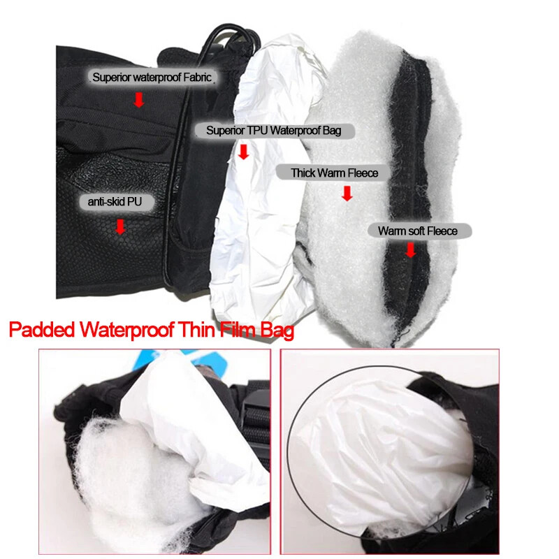 1paar mustad lumesuusakindad veekindlad -30 talvised soojad lumelauakindad meeste naiste motokrossi tuulekindlad jalgrattasõidu mootorratta mustad