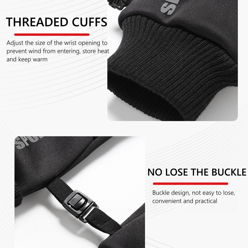 Žieminės vandeniui atsparios vyriškos pirštinės nuo vėjo Sportinė žvejyba Jutiklinis ekranas Vairavimas Motociklas Slidės Neslidžios Šiltos Dviračių Moteriškos Pirštinės