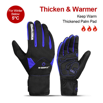 INBIKE Winter Cycling Gloves Man Touch Screen Bicycle Gloves Thickened Ανδρικά γάντια MTB for Riding Bike Αξεσουάρ μοτοσικλετιστών