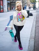 Γυναικεία κουκούλα με φούτερ με φούτερ με στάμπα φθινοπώρου/χειμώνα με στάμπα τοτέμ