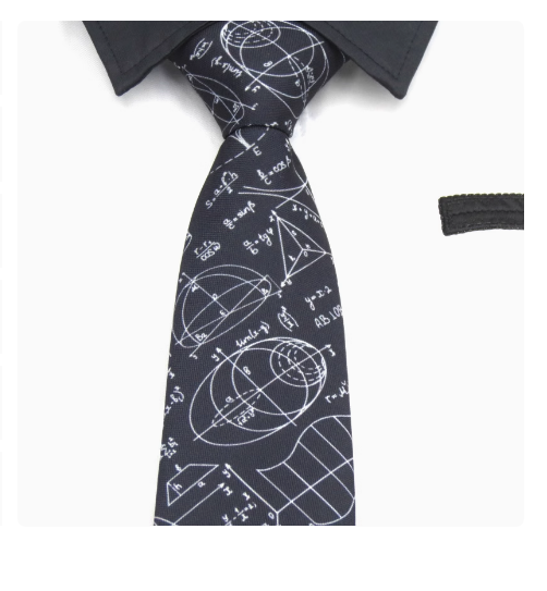 Dzeltena kaklasaite vīriešiem 8 CM melna matemātiskas fizikas raksta kaklasaite vīriešiem siltā krāsā