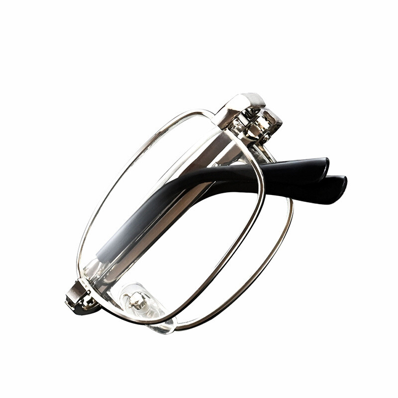 Metāla salokāmas lasīšanas brilles, automātiska jaudas regulēšana, pusmūža un vecāka gadagājuma pārnēsājamas kristāla stikla brilles anti-blue light vairumtirdzniecība