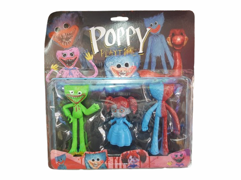 Комплект фигурки, Тип Хъги Лъги, Пластмасови, 3 броя