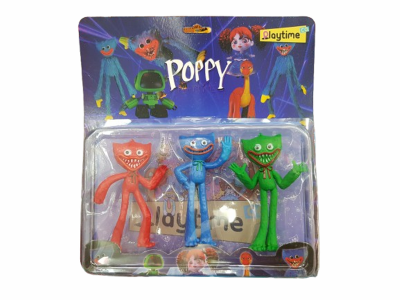 Комплект фигурки, Тип Хъги Лъги, Пластмасови, 3 броя