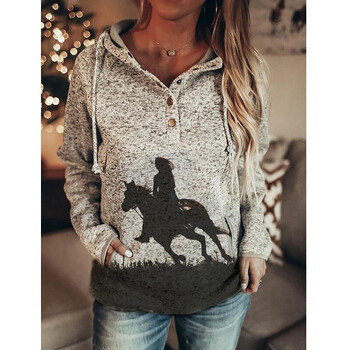 Horse 3d Print Hoodie Дамски модни суичъри с качулка Анцуг с животни Vintage Hoodie Дамско пот Есенно зимно палто Дрехи