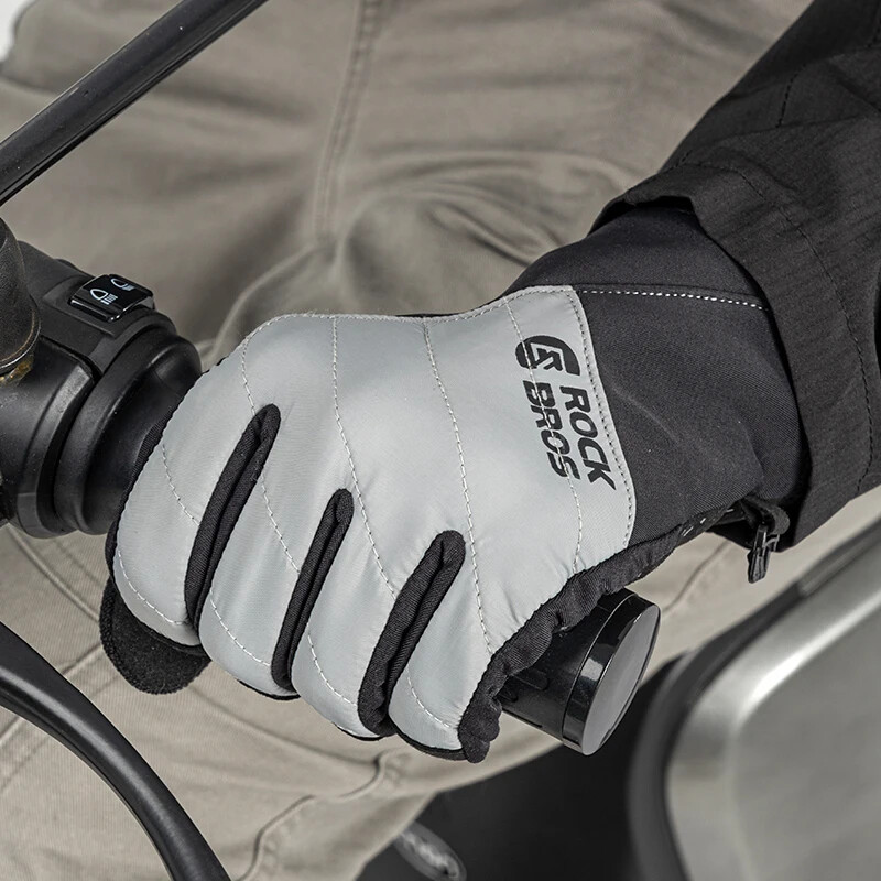 ROCKBROS Velosipēdu cimdi Elpojoši Neslīdoši Riteņbraukšanas cimdi Skārienekrāns Ziemas termiski silti Pilna pirksta cimdi jāšanas cimdi