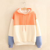 Majica s dugim patchwork rukavima Ženske majice s printom Modni spoj Ležerne ženske majice s kapuljačom Sweatshirts Jakna s kapuljačom od flisa Žene