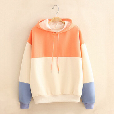 Majica s dugim patchwork rukavima Ženske majice s printom Modni spoj Ležerne ženske majice s kapuljačom Sweatshirts Jakna s kapuljačom od flisa Žene