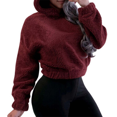 Χειμερινή κορεατική μόδα Bear Ears Χαριτωμένα φαρδιά φούτερ με κουκούλα, ζεστή μπλούζα με μακρυμάνικο μπλουζάκι από μασίφ πουλόβερ για γυναίκες