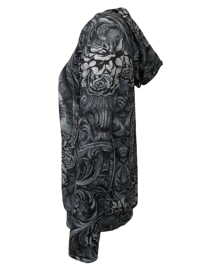 Γυναικείες μπλούζες με κουκούλα σε γοτθικό στάμπα Casual μπλούζες με μακρυμάνικο πουλόβερ Γυναικεία πλεκτά casual φθινοπωρινά χειμωνιάτικα φούτερ