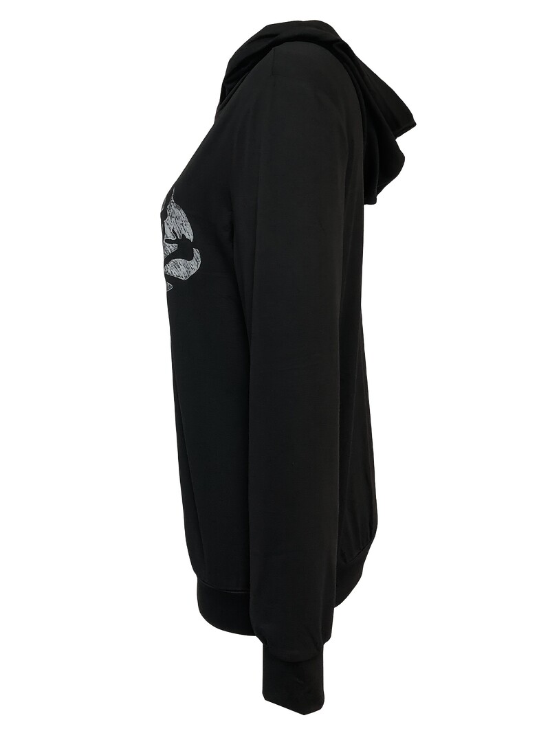 Γυναικείες μπλούζες με φούτερ με γοτθικό στάμπα με κουκούλα casual μακρυμάνικα πλεκτά μπλουζάκια γυναικεία φθινοπωρινά χειμωνιάτικα πουλόβερ