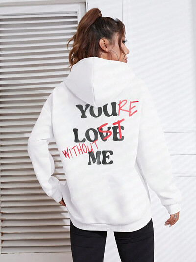 Πασχαλινό λαγουδάκι με στάμπα Γυναικείες κουκούλες Hip Hop Street Casual Fashion Hoodie Φαρδιά νέα φούτερ Φθινοπωρινά ζεστά ρούχα από φλις