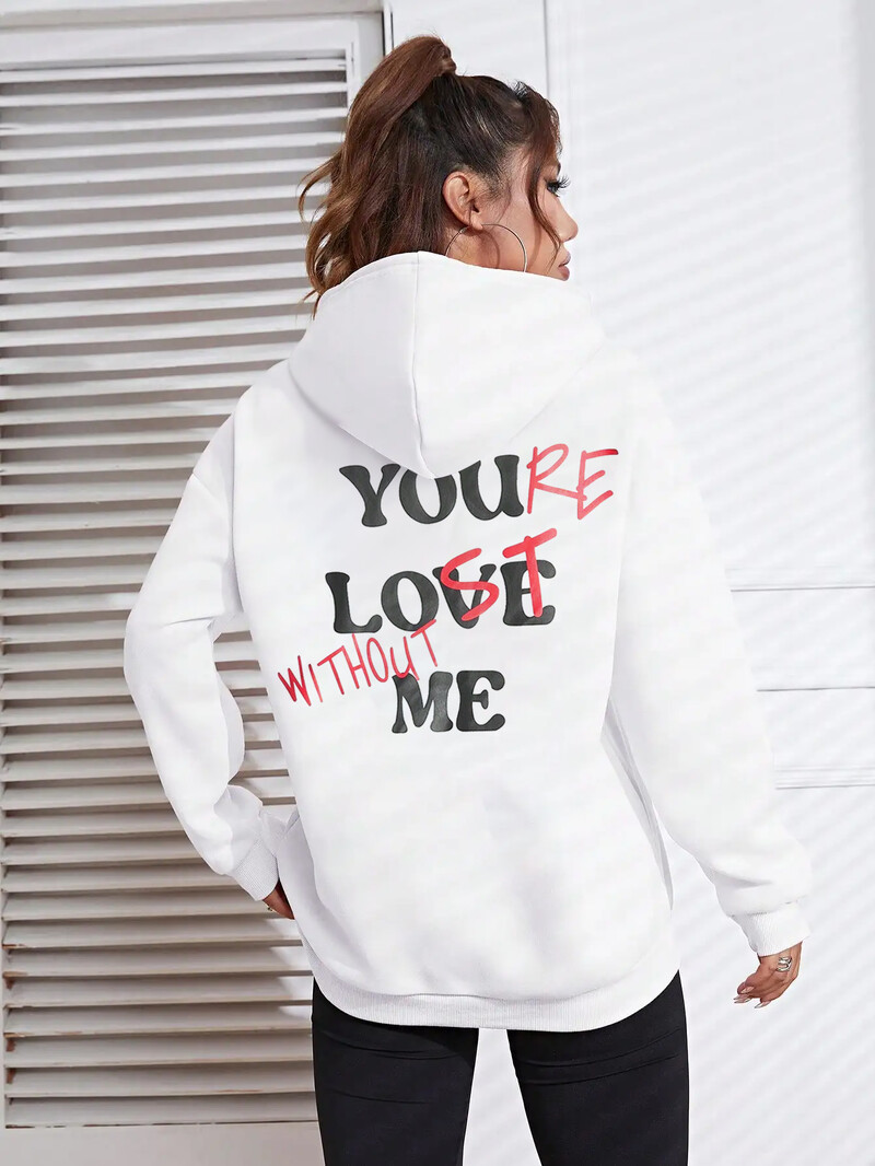 Πασχαλινό λαγουδάκι με στάμπα Γυναικείες κουκούλες Hip Hop Street Casual Fashion Hoodie Φαρδιά νέα φούτερ Φθινοπωρινά ζεστά ρούχα από φλις