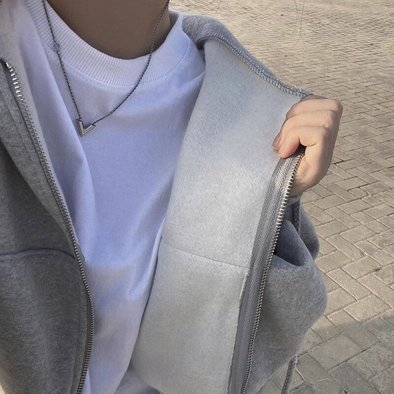 Φθινοπωρινά χειμερινά γυναικεία φούτερ Μόδα μονόχρωμα φερμουάρ Μακρυμάνικο Y2K Streetwear με κουκούλα Κομψά κομψά ζεστά μπουφάν με κουκούλα