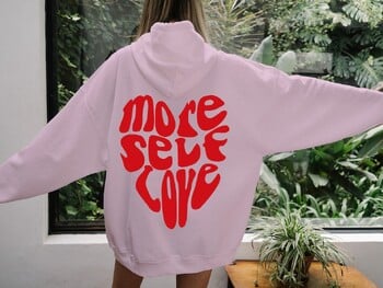 Още Self Love Hoodie Pinterest Hoodie Tumblr Суитшърт Позитивен суитшърт Естетичен суичър с качулка Удобна пот