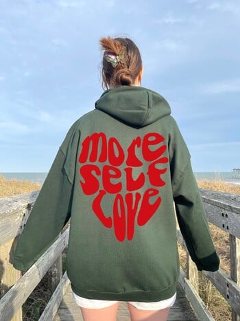 Още Self Love Hoodie Pinterest Hoodie Tumblr Суитшърт Позитивен суитшърт Естетичен суичър с качулка Удобна пот