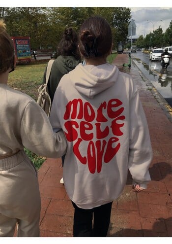 Още Self Love Hoodie Pinterest Hoodie Tumblr Суитшърт Позитивен суитшърт Естетичен суичър с качулка Удобна пот