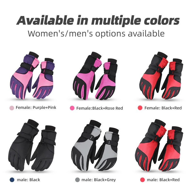 PHMAX slēpošanas cimdi ziemas vēja necaurlaidīgi snovborda cimdi vīriešiem sievietēm vēja necaurlaidīgi termiski flīsa skārienekrāna slidošanas motociklu cimdi