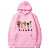 Χριστουγεννιάτικες κουκούλες ανδρικές επιστολές μόδας γραφικά μπλούζες με στάμπα Γυναικείες casual Harajuku Streetwear Friends Παλτό πουλόβερ με κουκούλα