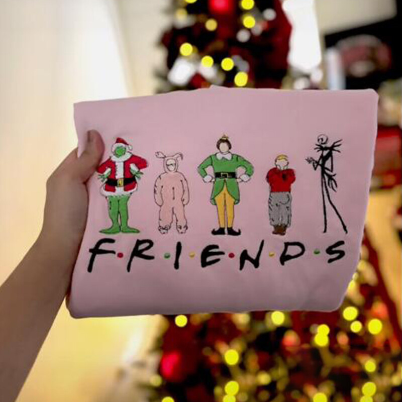 Χριστουγεννιάτικες κουκούλες ανδρικές επιστολές μόδας γραφικά μπλούζες με στάμπα Γυναικείες casual Harajuku Streetwear Friends Παλτό πουλόβερ με κουκούλα