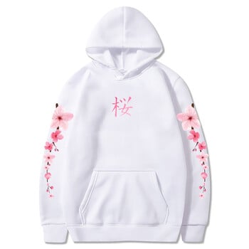 Japanese Blossom Sakura Graphic Hoodies Зимни суичъри с дълъг ръкав и качулка Ежедневни дамски/мъжки удобни пуловери с джоб