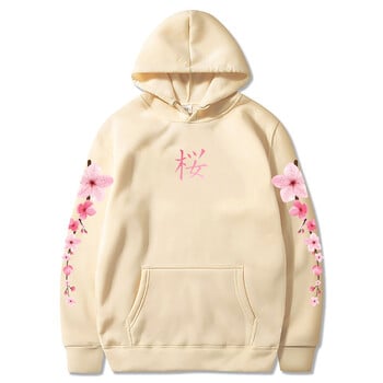 Japanese Blossom Sakura Graphic Hoodies Зимни суичъри с дълъг ръкав и качулка Ежедневни дамски/мъжки удобни пуловери с джоб