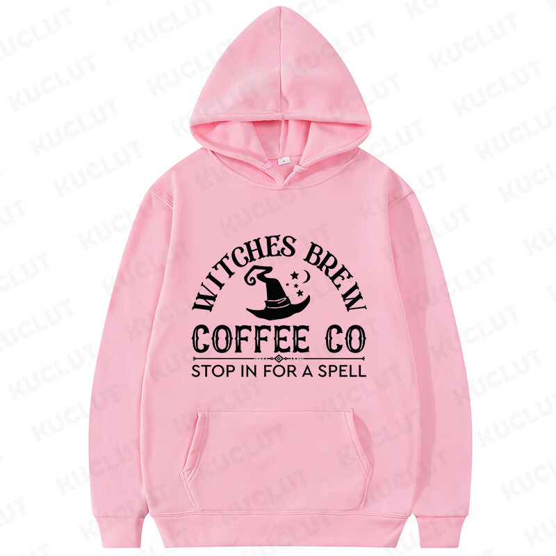 Mikiny s potlačou Witchs Coffee Co Stop in For A Spell Vtipné Halloweenske Dámske Športové Oblečenie Móda Jesenné Mikiny Mikiny Ležérne
