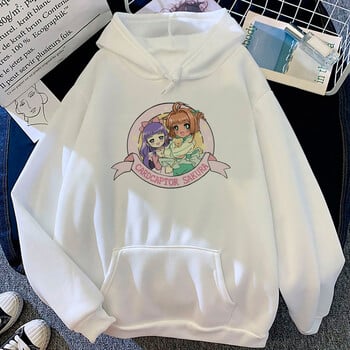 Cardcaptor Sakura качулки жени Kawaii графично аниме Fleece pulls суичъри женски японски пуловер