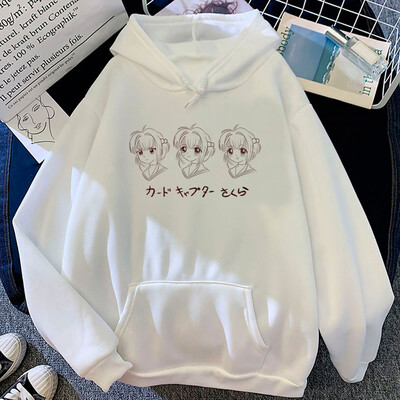 Cardcaptor Sakura hoodies γυναίκες Kawaii γραφικά anime Fleece pulls φούτερ γυναικείο ιαπωνικό πουλόβερ