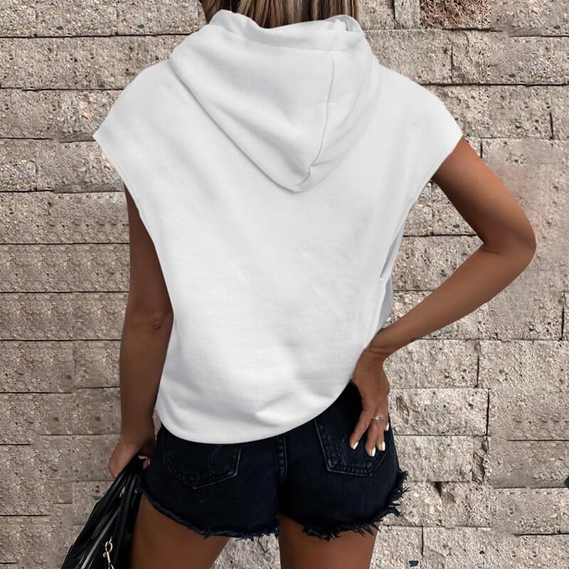 Sieviešu džemperis ar kapuci Tvertnes bez piedurknēm džemperis ar īsām piedurknēm brīvs džemperis, ciets, liela izmēra hip-hop sporta apģērbs Harajuku kapuces