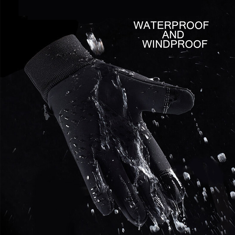 Zimske rukavice s punim prstima, vodootporne, otporne na vjetar, biciklističke motocikle na otvorenom, crno-sive, skijaške rukavice s dodirnim zaslonom i protuklizanjem
