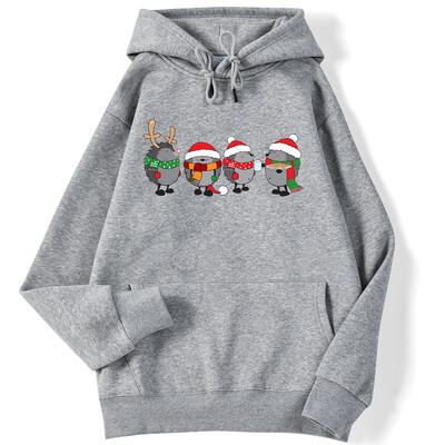 Őszi női kapucnis pulóver karácsonyi sündisznók Nyomtatott pulóver leejtő ujjú zseb felsők bő meleg kényelmes rajzfilm női ruhák