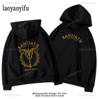 Fourth Wing Basgiath War College Hoodies Retro Dragon Rebecca Yoros megztiniai Šaunūs drakono violetiniai Sorrenggail Unisex megztiniai