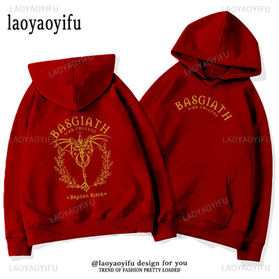 Fourth Wing Basgiath War College Hoodies Retro Dragon Rebecca Yoros Pullovers Cool Dragon Violet Sorrengail Unisex φούτερ