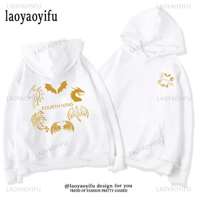 Fourth Wing Basgiath War College Hoodies Retro Dragon Rebecca Yoros Pullovers Cool Dragon Violet Sorrengail Unisex φούτερ