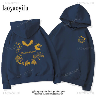 Fourth Wing Basgiath War College Hoodies Retro Dragon Rebecca Yoros Pullovers Cool Dragon Violet Sorrengail Unisex φούτερ