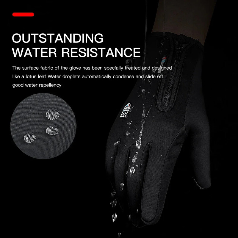 1 Pair Sport Gloves με οθόνη αφής Τα αντιανεμικά γάντια είναι ζεστά και ρυθμιζόμενα. Κατάλληλα για υπαίθριο τρέξιμο, ποδηλασία, ψάρεμα, σκι