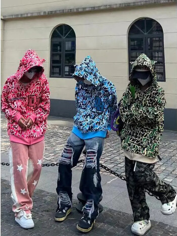 Υψηλής ποιότητας Harajuku Demon Ebroidery Hoodies Υπερμεγέθη φούτερ παραλλαγής Goth Zip Up Hoodie Y2k Ρούχα Streetwear Γυναικεία