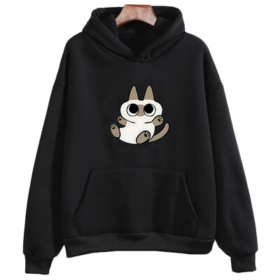 Сиамската котка Азуки е центърът на света Nobeko Oversized Hoodie WOMEN Kawaii/Cute Long Sleeve Sweatshirt Harajuku Cartoon