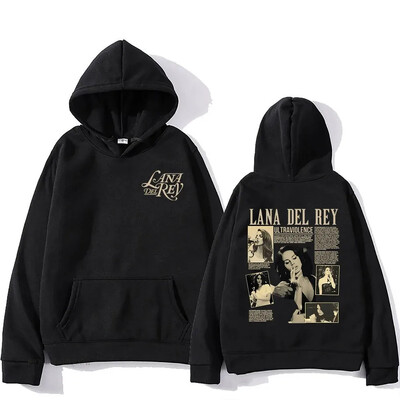 Hanorace casual Lana Del Rey Cantareata pentru barbati si femei Harajuku Hanorace cu maneci lungi la moda Moleton Printuri grafice Streetwear