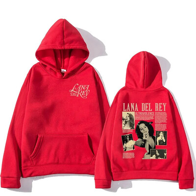 Hanorace casual Lana Del Rey Cantareata pentru barbati si femei Harajuku Hanorace cu maneci lungi la moda Moleton Printuri grafice Streetwear